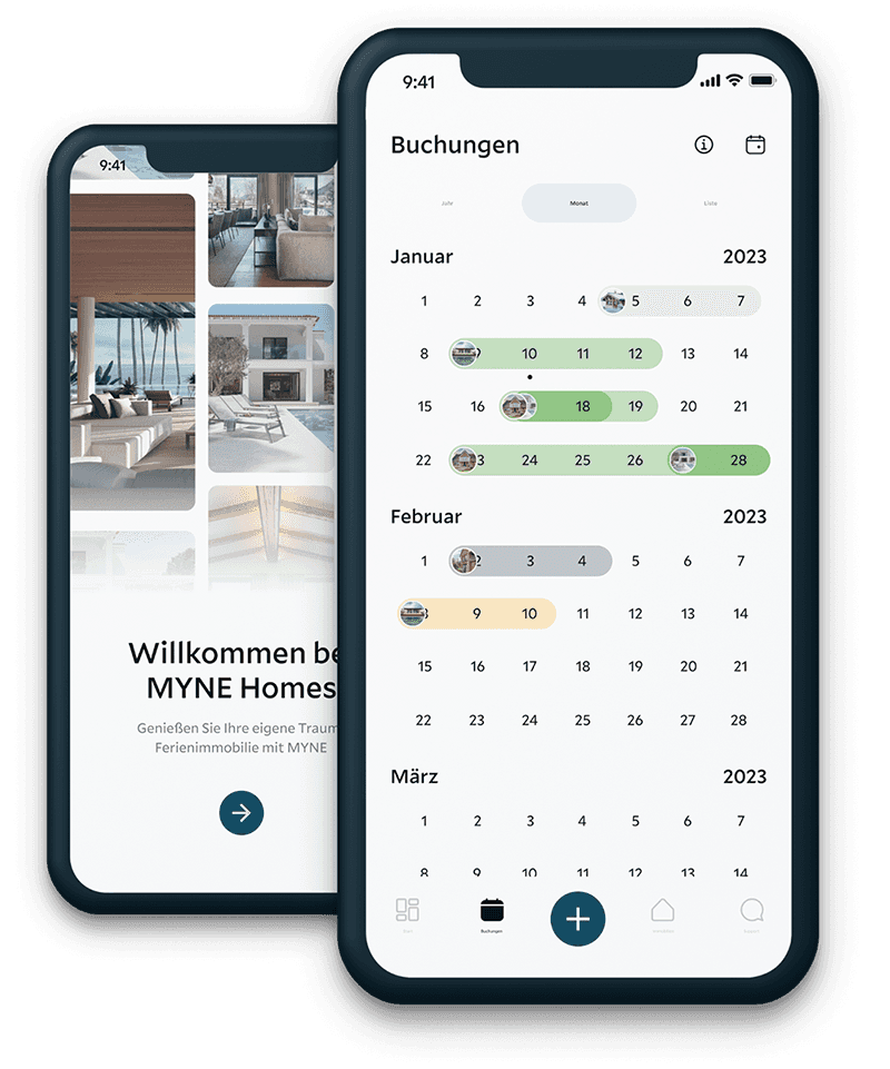Smartphone mit Kalender auf dem Display.