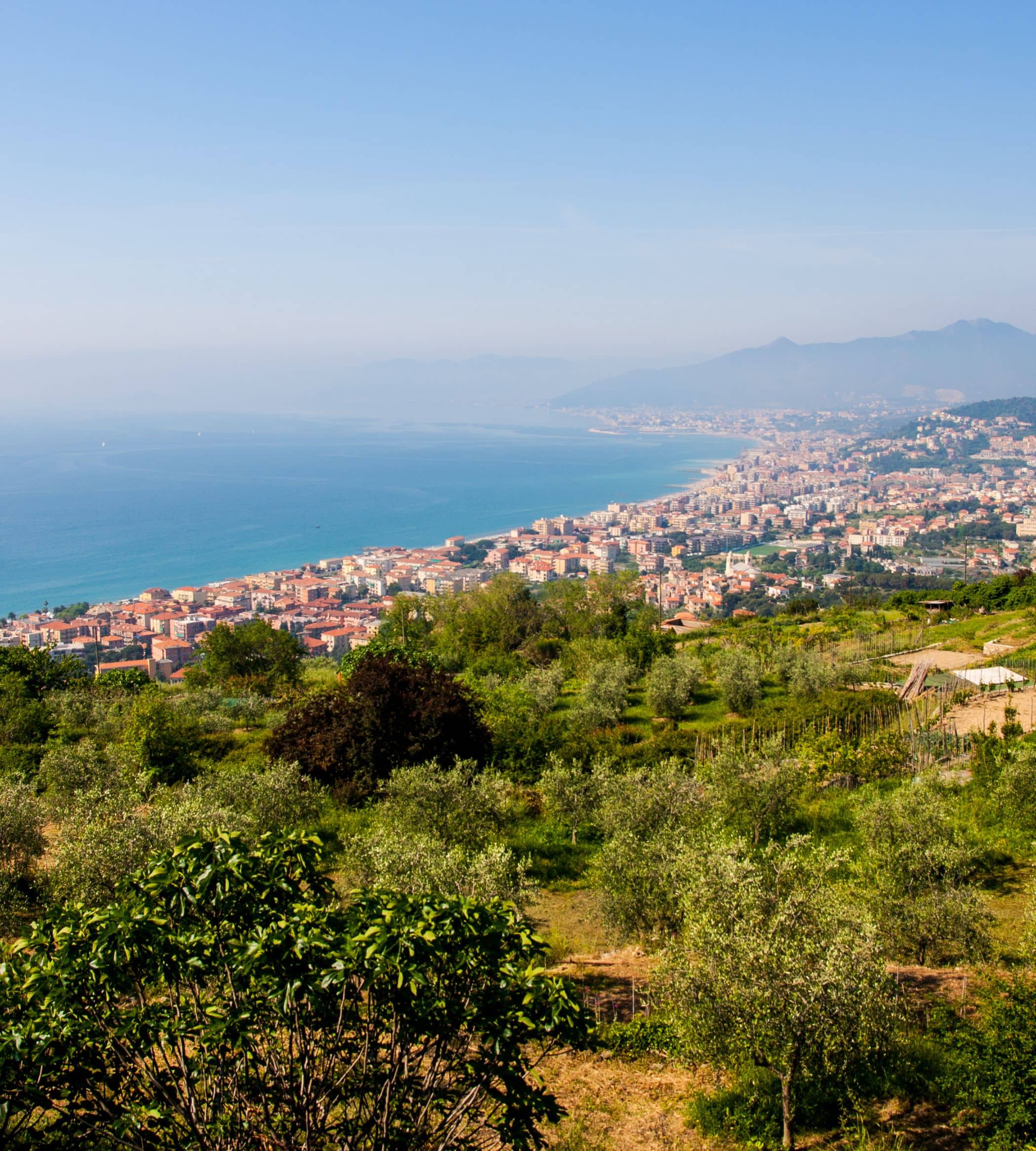 View of the Loano coastline in Liguria.