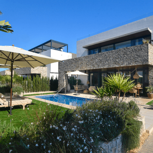 Modern villa with a pool in Mallorca.