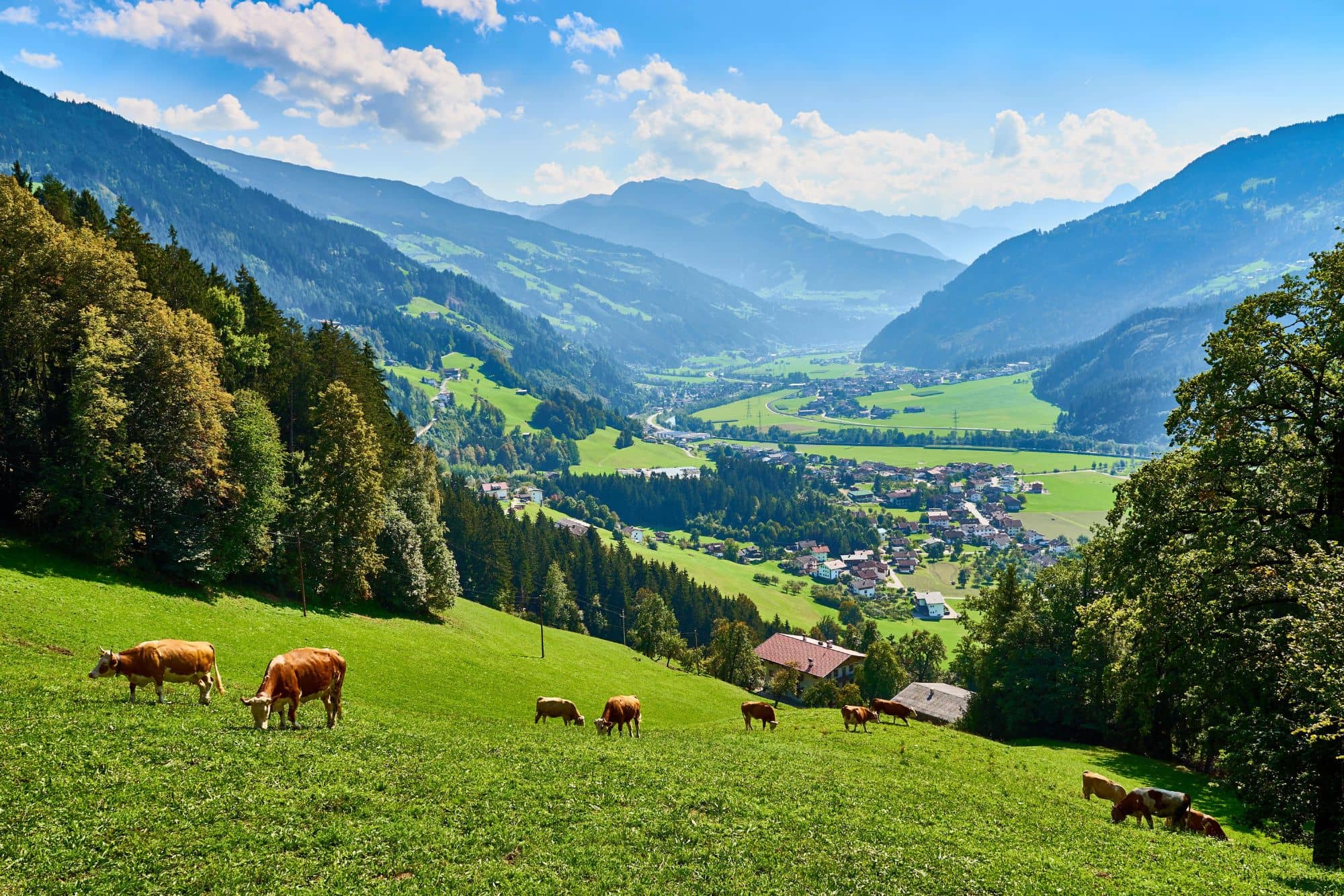 The valley of Zillertal in Austria.