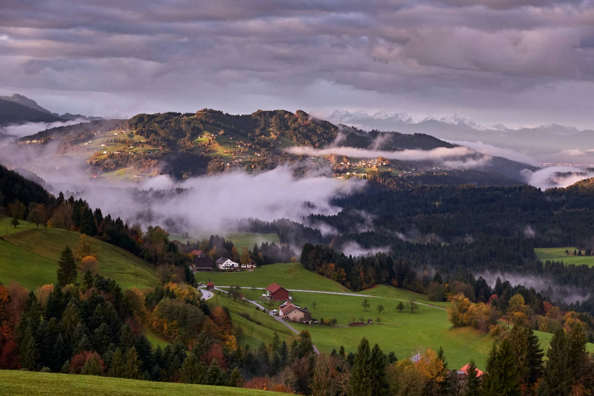 Alpine landscape in Vorarlberg, Austria.