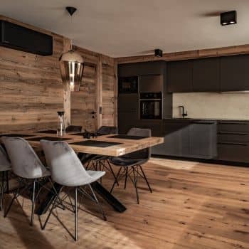 Modern living room of an apartment in Austria.