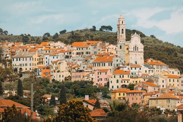 The village of Cervo on the Ligurian coast.