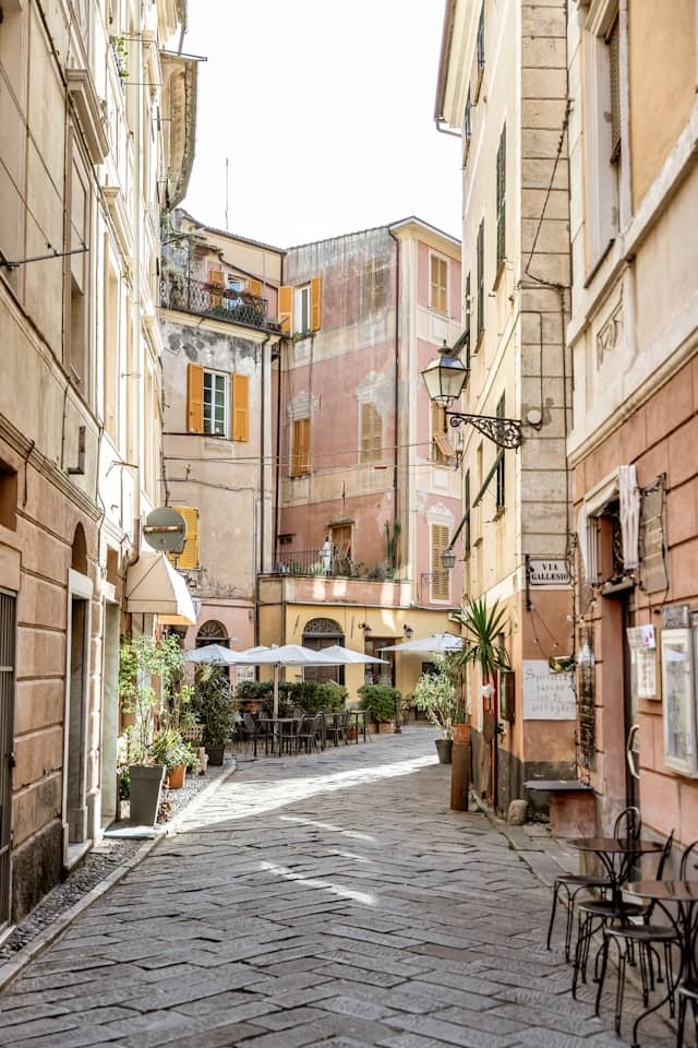 View of the medieval village of Finalborgo, Liguria.